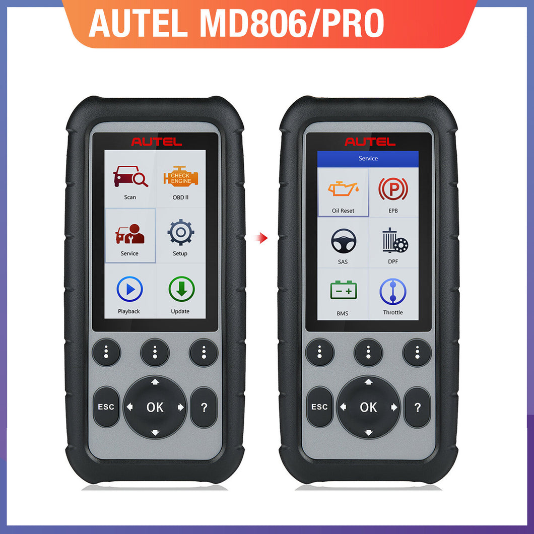 [EU Direct] Autel MaxiDiag MD806 Full System Diagnoses OBD2 Car Automotive Scanner Tool 4 Systems Diagnosis 7 Most Special Reset Services