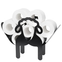 Load image into Gallery viewer, Black Toilet Paper Holder Metal Sheep Shape Tissue Storage Rack
