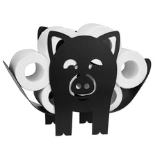 Load image into Gallery viewer, Black Toilet Paper Holder Metal Pig Shape Tissue Storage Rack
