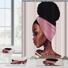 Load image into Gallery viewer, African Girl Waterproof Shower Curtain Non-slip Mats Bath Carpets Toilet Seat Cover Floor Mat
