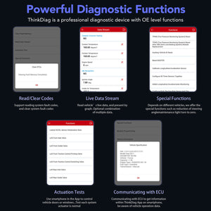 THINKCAR ThinkDiag OBD2 Full System OBDII Code Reader with 16 Reset Function for Android/IOS Easydaig Scanner Update Version