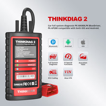 Load image into Gallery viewer, THINKCAR THINKDIAG 2 OBD2 Code Reader Scanner Full System 16 Resets Function CAN FD Protocol ECU Coding ACTIVE TEST with All Software 1 Year Free Update for Android/IOS
