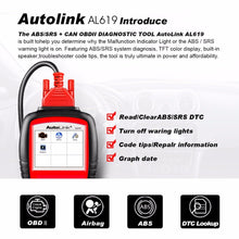 Load image into Gallery viewer, Autel AL619 Car Diagnostic Tool OBD2 Auto Scanner Diagnostic Tool OBD 2 Supported Multiple Languages ABS/SRS System Diagnosis
