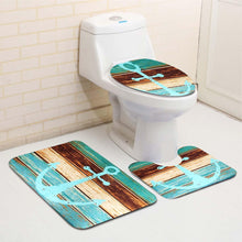 Load image into Gallery viewer, 3Pcs Retro Old Style Anchor Non-Slip Bathroom Carpet Toilet Seat Cover Bath Mat Creative Set
