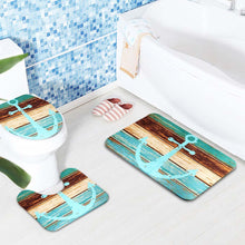 Load image into Gallery viewer, 3Pcs Retro Old Style Anchor Non-Slip Bathroom Carpet Toilet Seat Cover Bath Mat Creative Set
