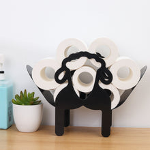 Load image into Gallery viewer, Black Toilet Paper Holder Metal Sheep Shape Tissue Storage Rack
