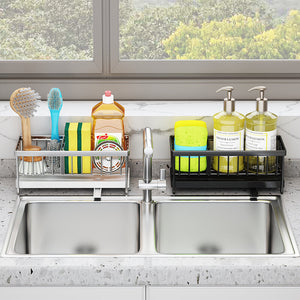 Kitchen Stainless Steel Sink Storage Shelf Tabletop Sponge Mop Rag Dishcloth Sink Draining Bathroom Storage Rack