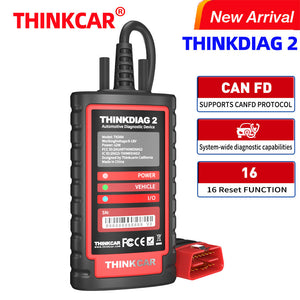 THINKCAR THINKDIAG 2 OBD2 Code Reader Scanner Full System 16 Resets Function CAN FD Protocol ECU Coding ACTIVE TEST with All Software 1 Year Free Update for Android/IOS