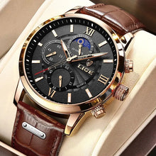 Load image into Gallery viewer, 2023 New Mens Watches LIGE Top Brand Luxury Leather Casual Quartz
