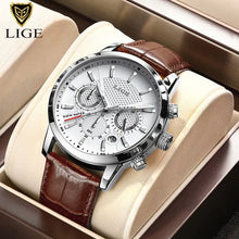 Load image into Gallery viewer, 2023 New Mens Watches LIGE Top Brand Luxury Leather Casual Quartz
