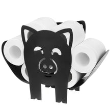 Load image into Gallery viewer, Black Toilet Paper Holder Metal Pig Shape Tissue Storage Rack
