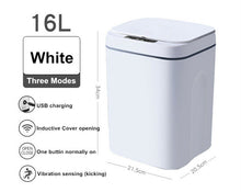 Load image into Gallery viewer, AGSIVO 16L Smart Induction Touchless Trash Can Waste Bin With Motion Sensor and Rechargeable Battery For Kitchen Bedroom Bathroom Office
