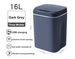 AGSIVO 16L Smart Induction Touchless Trash Can Waste Bin With Motion Sensor and Rechargeable Battery For Kitchen Bedroom Bathroom Office