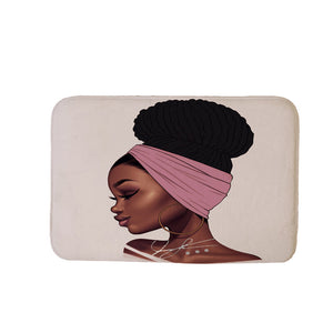 African Girl Waterproof Shower Curtain Non-slip Mats Bath Carpets Toilet Seat Cover Floor Mat