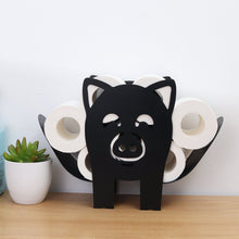 Load image into Gallery viewer, Black Toilet Paper Holder Metal Pig Shape Tissue Storage Rack
