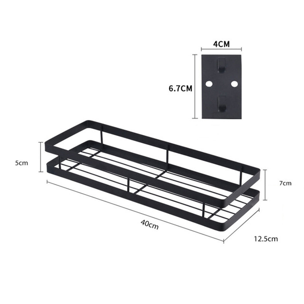 Kitchen Wall Mount Metal Storage Shelf Spice Jar Rack Bottle Bathroom Organizer