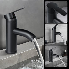 Load image into Gallery viewer, Black Bathroom Faucet Hot Cold Water Sink Mixer Tap Stainless Steel Paint Basin Faucets Single Hole Tapware
