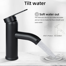 Load image into Gallery viewer, Black Bathroom Faucet Hot Cold Water Sink Mixer Tap Stainless Steel Paint Basin Faucets Single Hole Tapware
