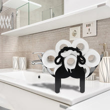 Load image into Gallery viewer, Black Toilet Paper Holder Metal Sheep Shape Tissue Storage Rack
