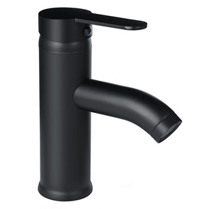 Black Bathroom Faucet Hot Cold Water Sink Mixer Tap Stainless Steel Paint Basin Faucets Single Hole Tapware