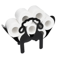 Load image into Gallery viewer, Black Toilet Paper Holder Metal Sheep Shape Tissue Storage Rack
