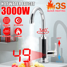 Load image into Gallery viewer, 360 Electric Heater LED Faucet Tap Hot Water Bathroom Kitchen Fast Heater
