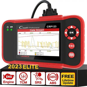 LAUNCH OBD2 Scanner CRP123 Elite  Model Engine/ABS/SRS/Transmission Diagnostic Scan Tool SRS Airbag Code Reader Lifetime Free Update