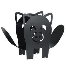 Load image into Gallery viewer, Black Toilet Paper Holder Metal Pig Shape Tissue Storage Rack
