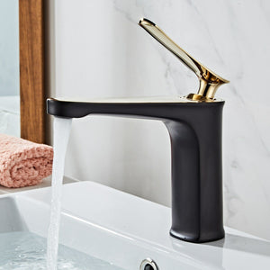 Luxury Bathroom Basin Faucet Hot Cold Water Mixer Sink Tap Gold Polished Handle Single Handle Brass Faucet