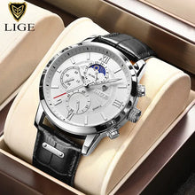 Load image into Gallery viewer, 2023 New Mens Watches LIGE Top Brand Luxury Leather Casual Quartz
